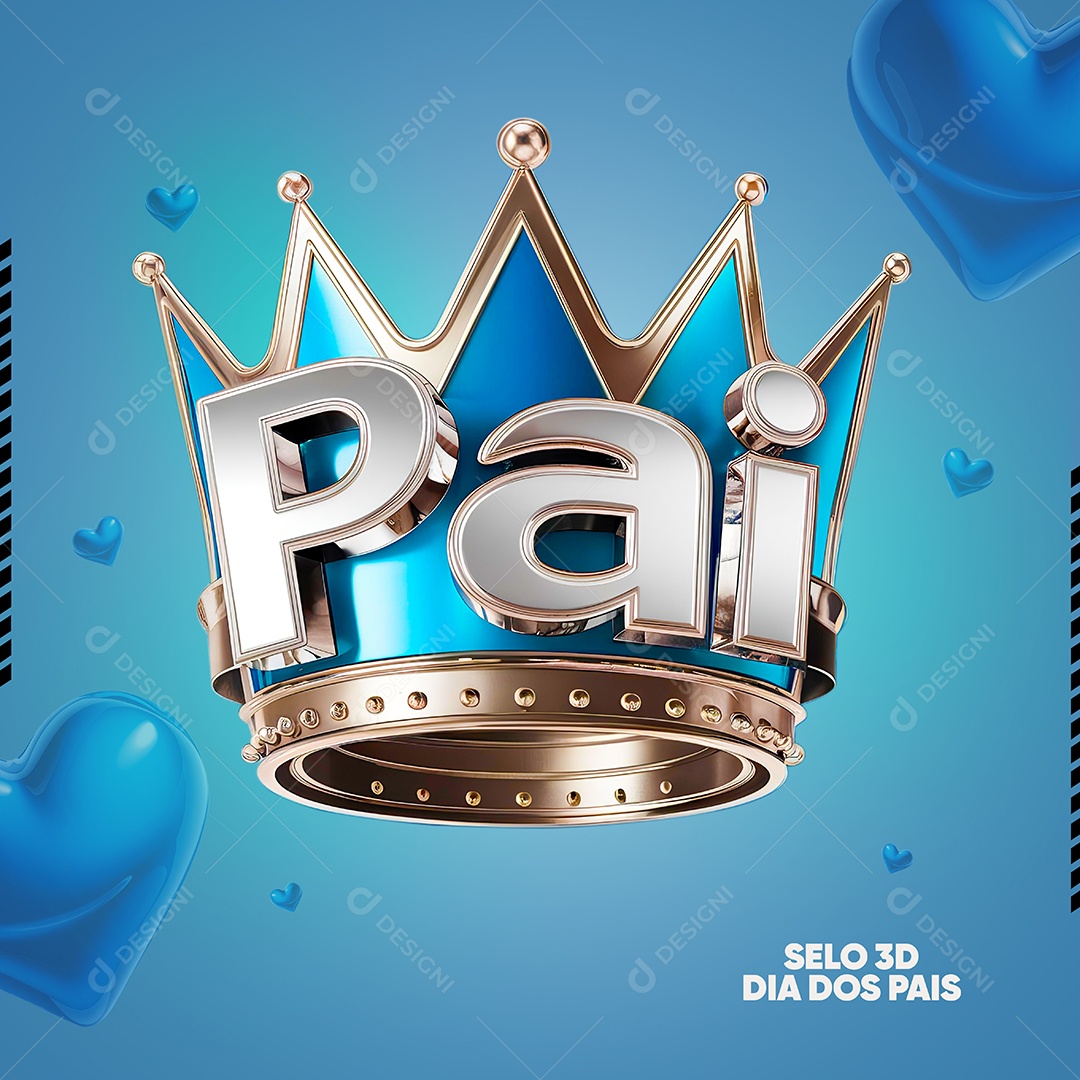 Pai Selo 3D para Composição PSD