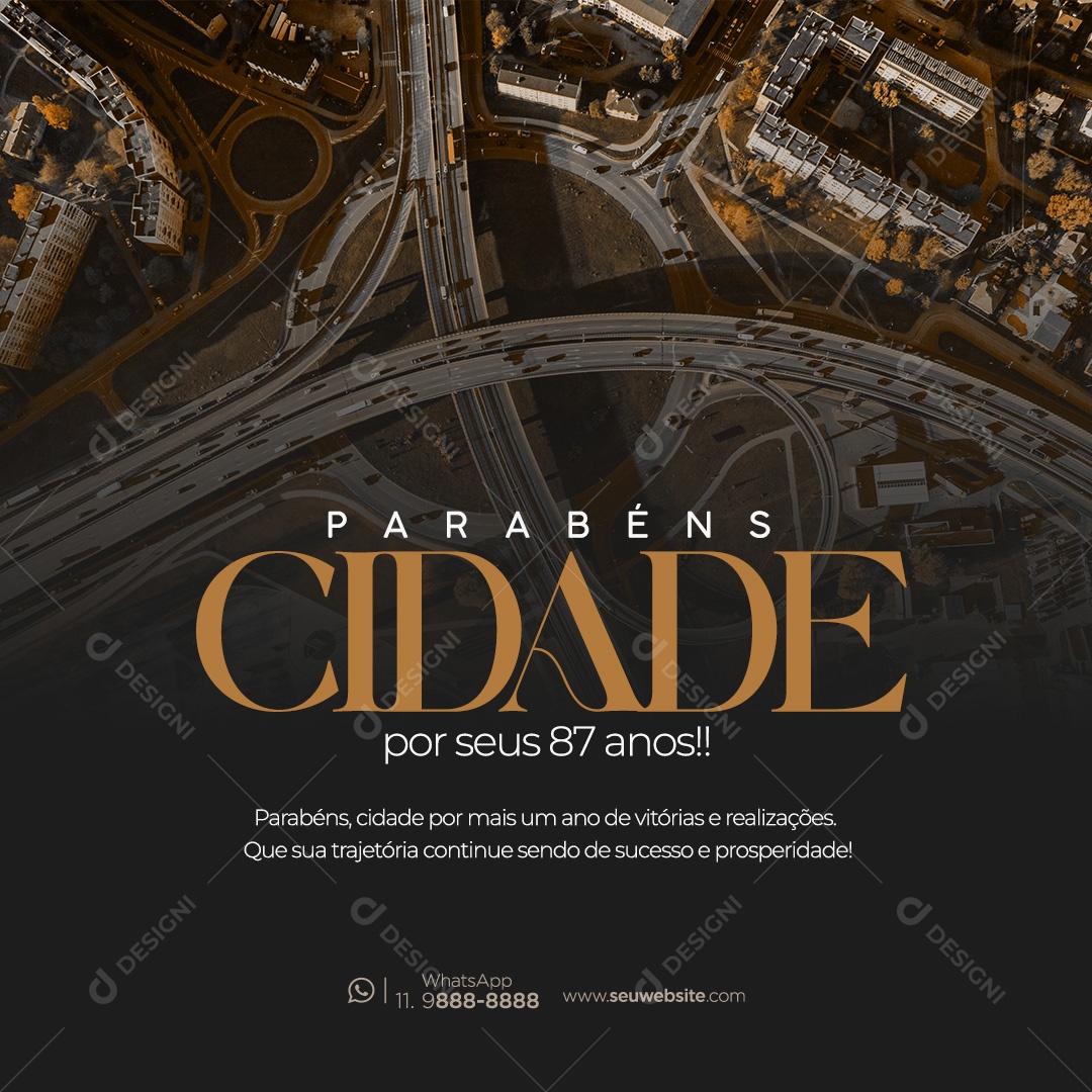 Parabéns Cidade Social Media PSD Editável