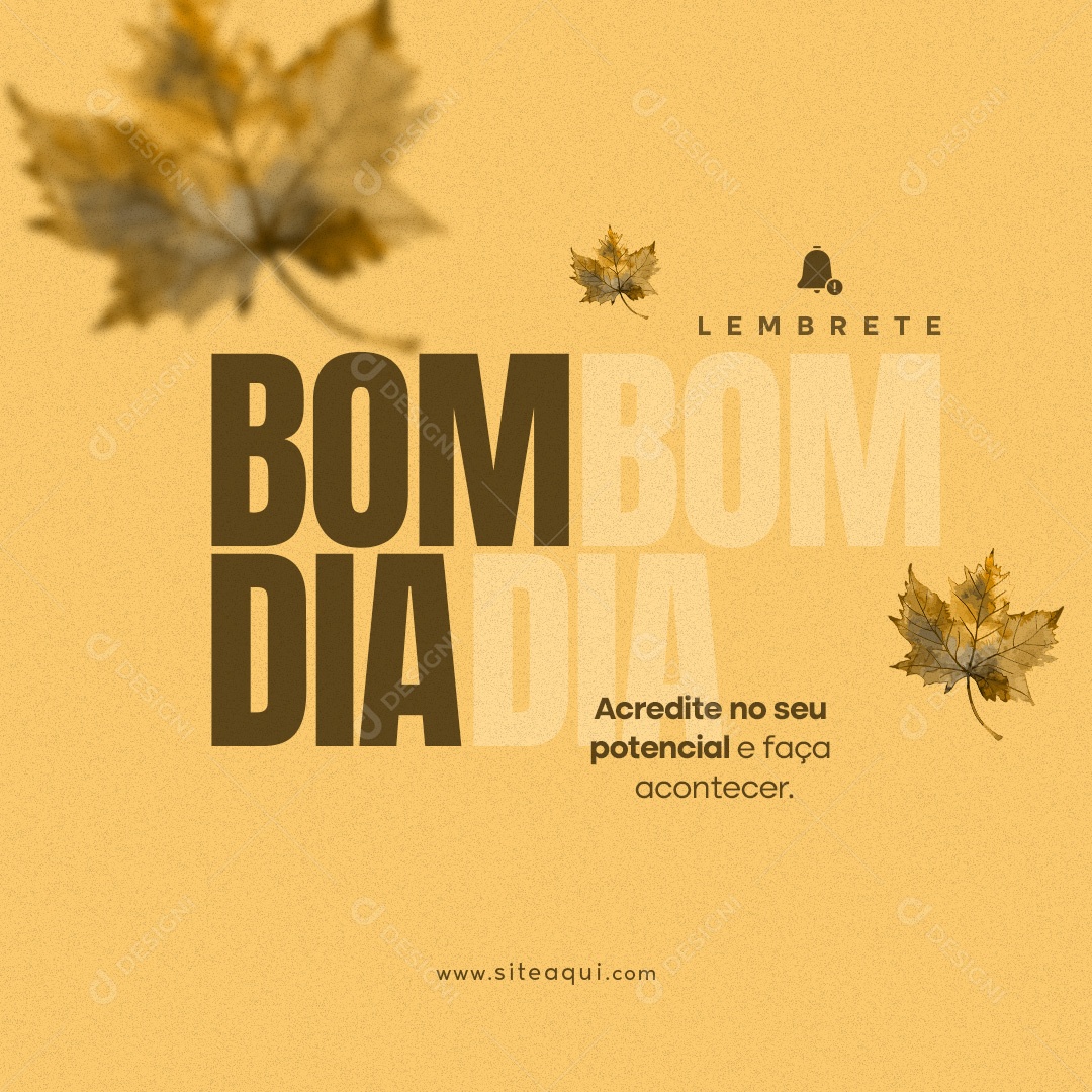 Frase Motivacional um bom Dia Social Media PSD Editável