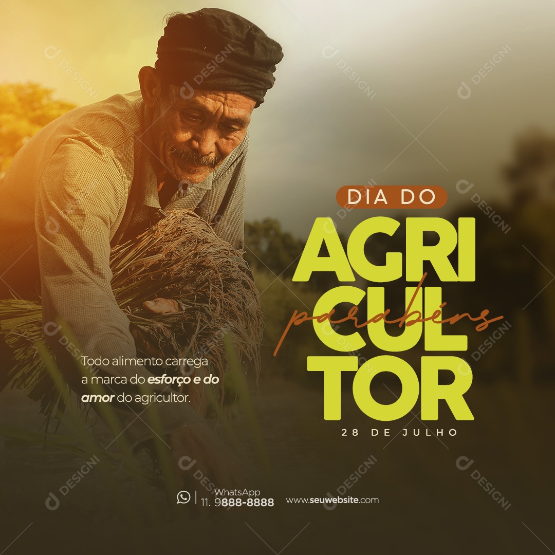 Feliz Dia do Agricultor 28 de Julho Social Media PSD Editável