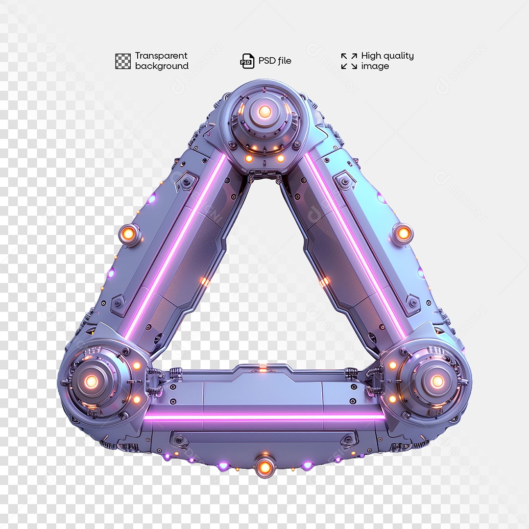 Elemento 3D de Ferro com Luz para Composição PSD