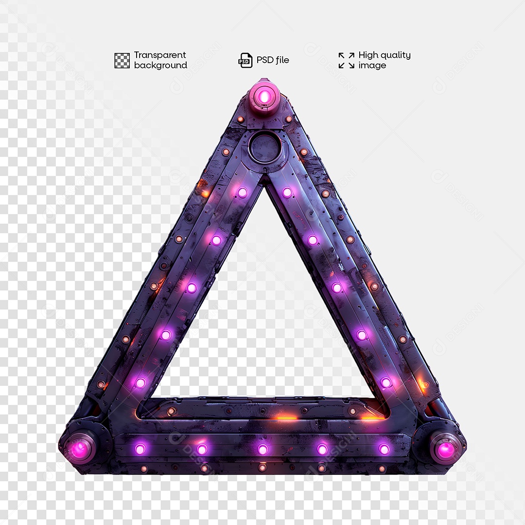 Elemento 3D de Ferro com Luz para Composição PSD