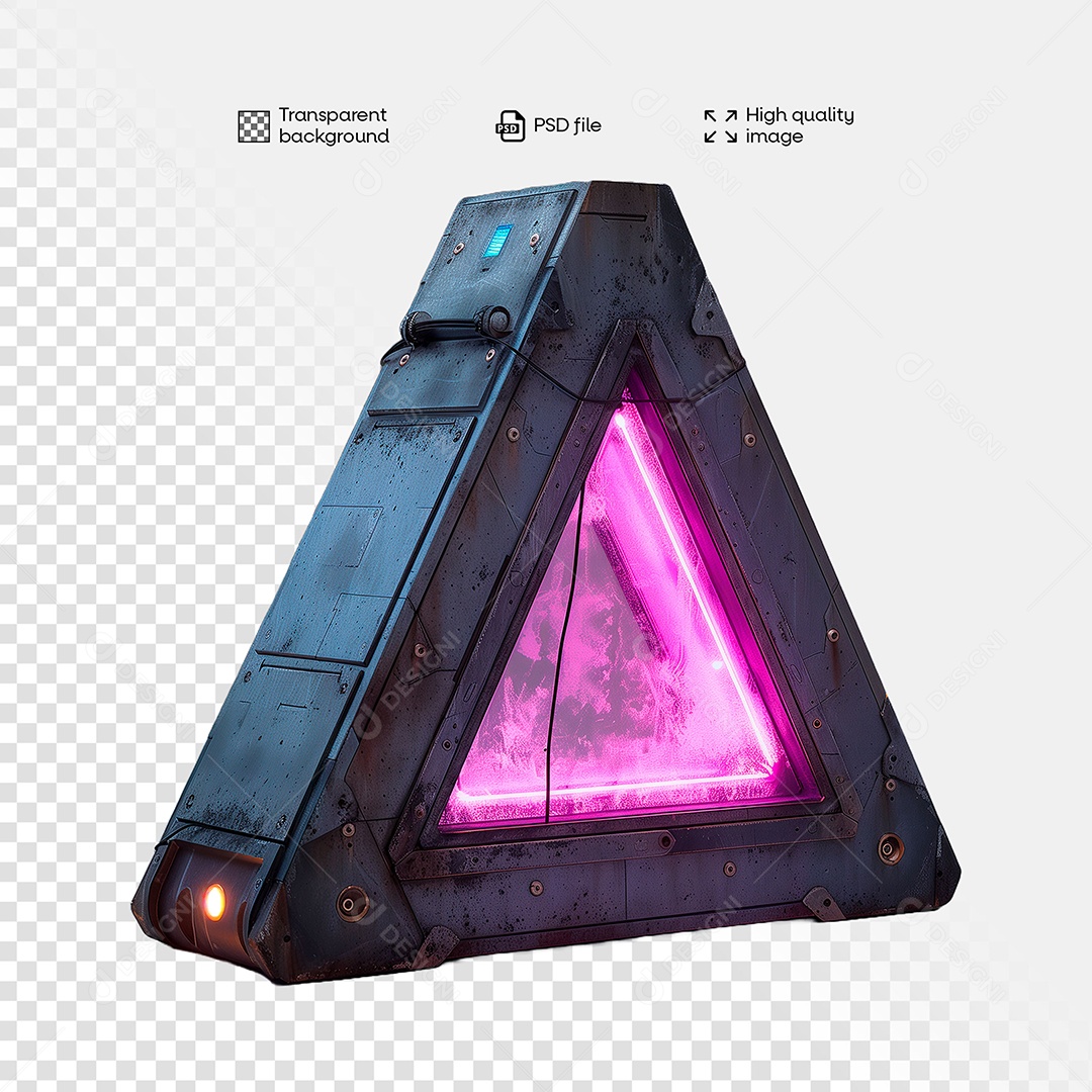 Elemento 3D de Ferro com Luz para Composição PSD