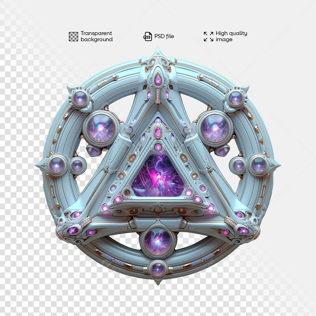 Elemento 3D de Ferro com Luz para Composição PSD