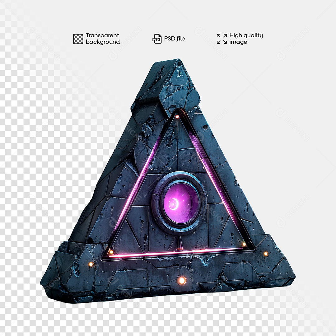 Elemento 3D de Ferro com Luz para Composição PSD