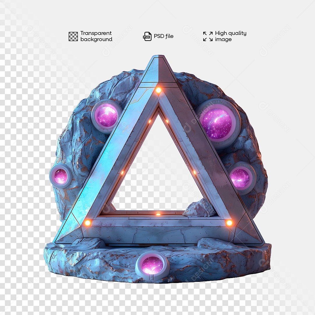 Elemento 3D de Ferro com Luz para Composição PSD