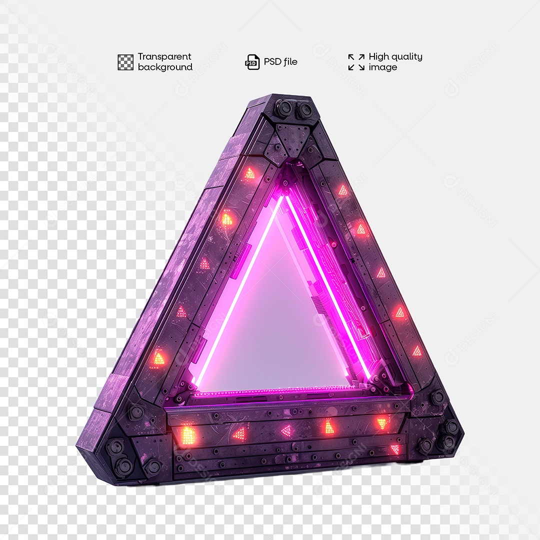 Elemento 3D de Ferro com Luz para Composição PSD