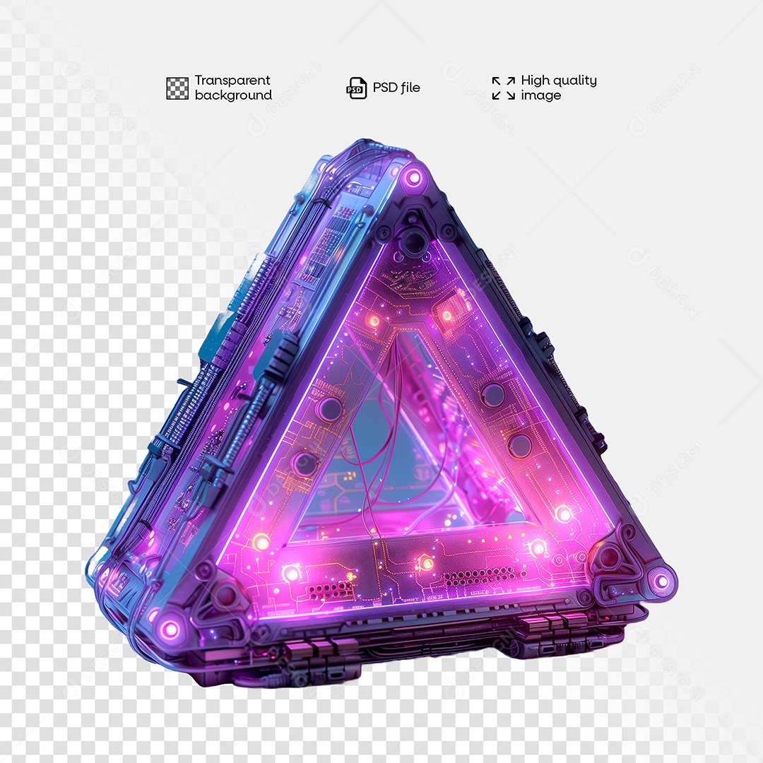 Elemento 3D de Ferro com Luz para Composição PSD