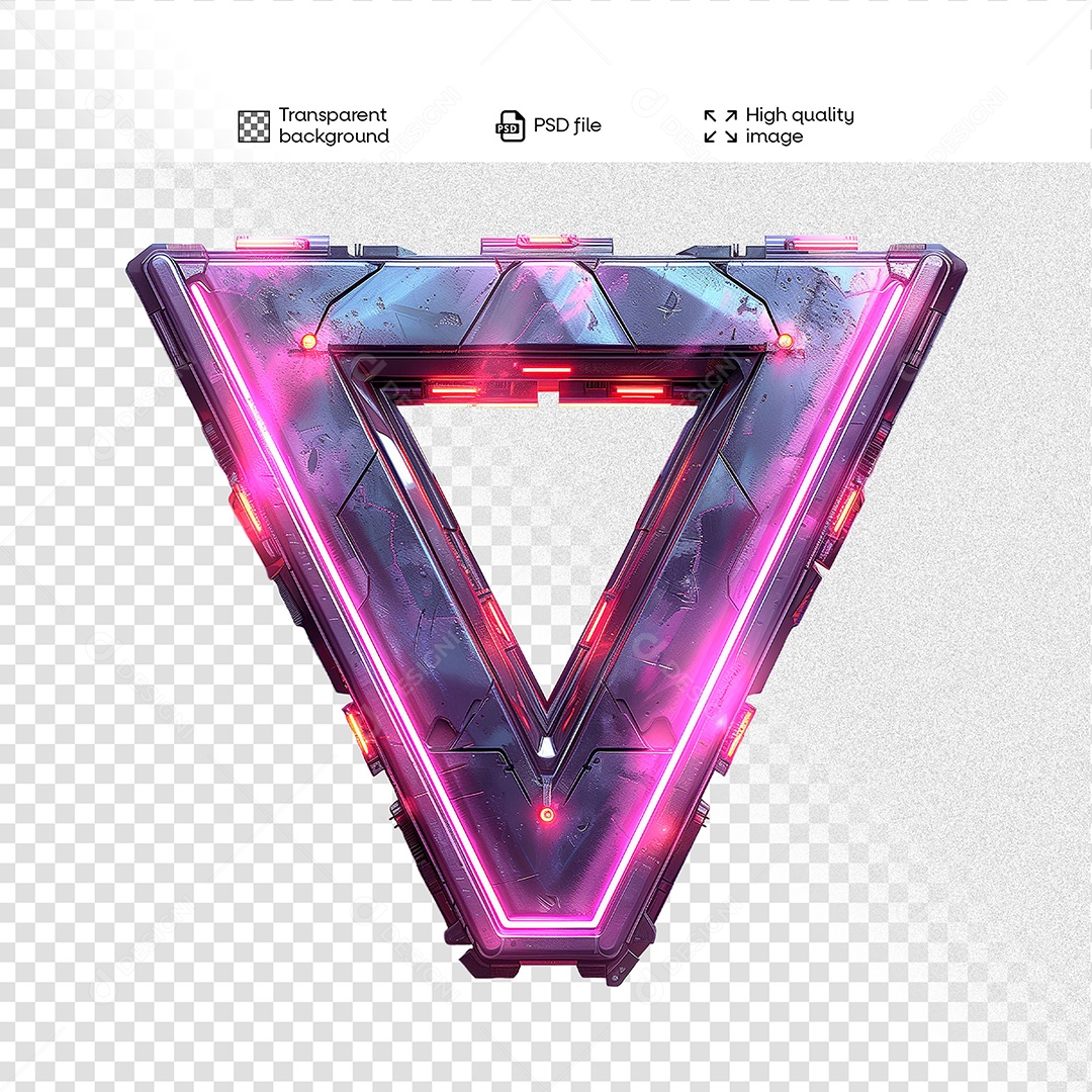 Elemento 3D de Ferro com Luz para Composição PSD