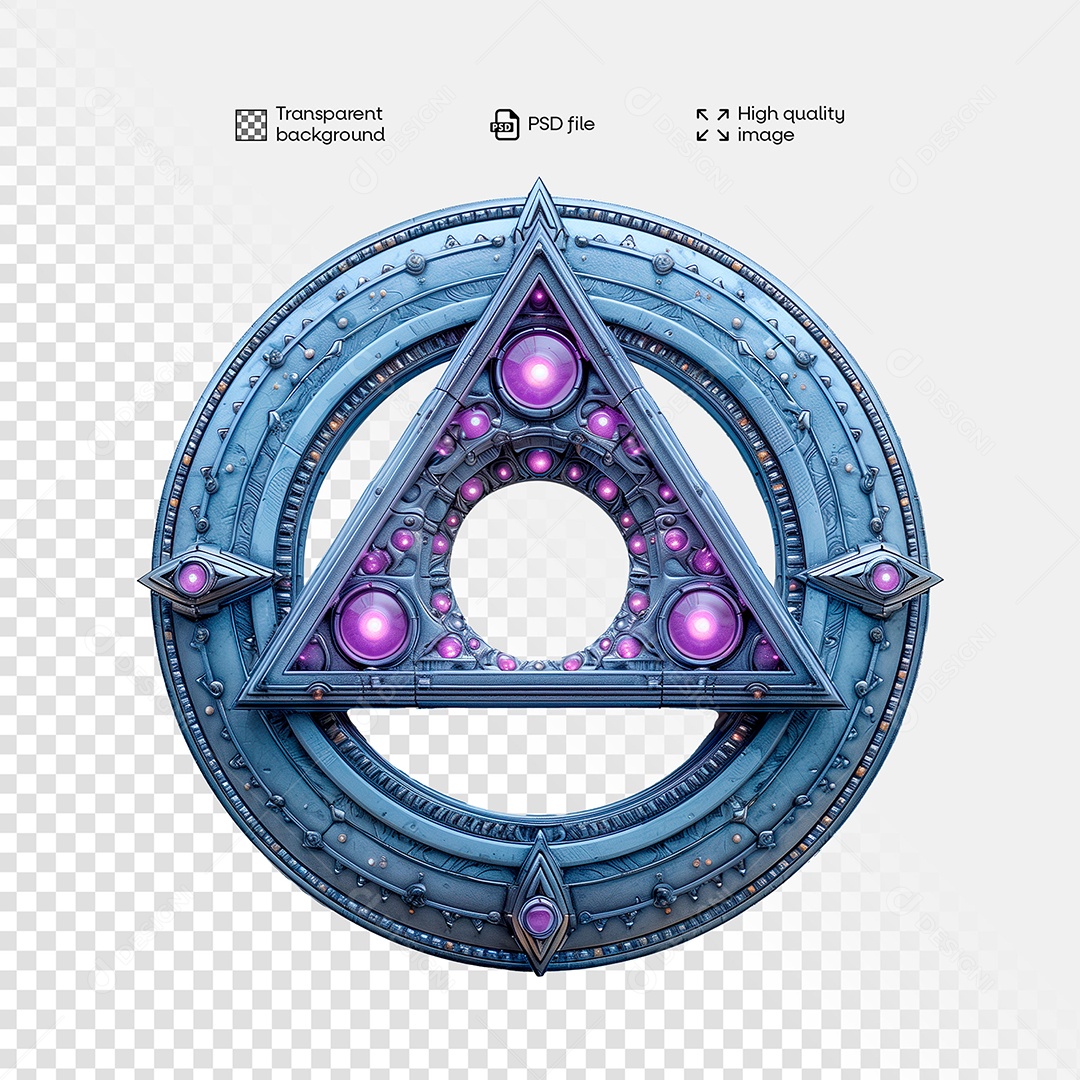 Elemento 3D de Ferro com Luz para Composição PSD