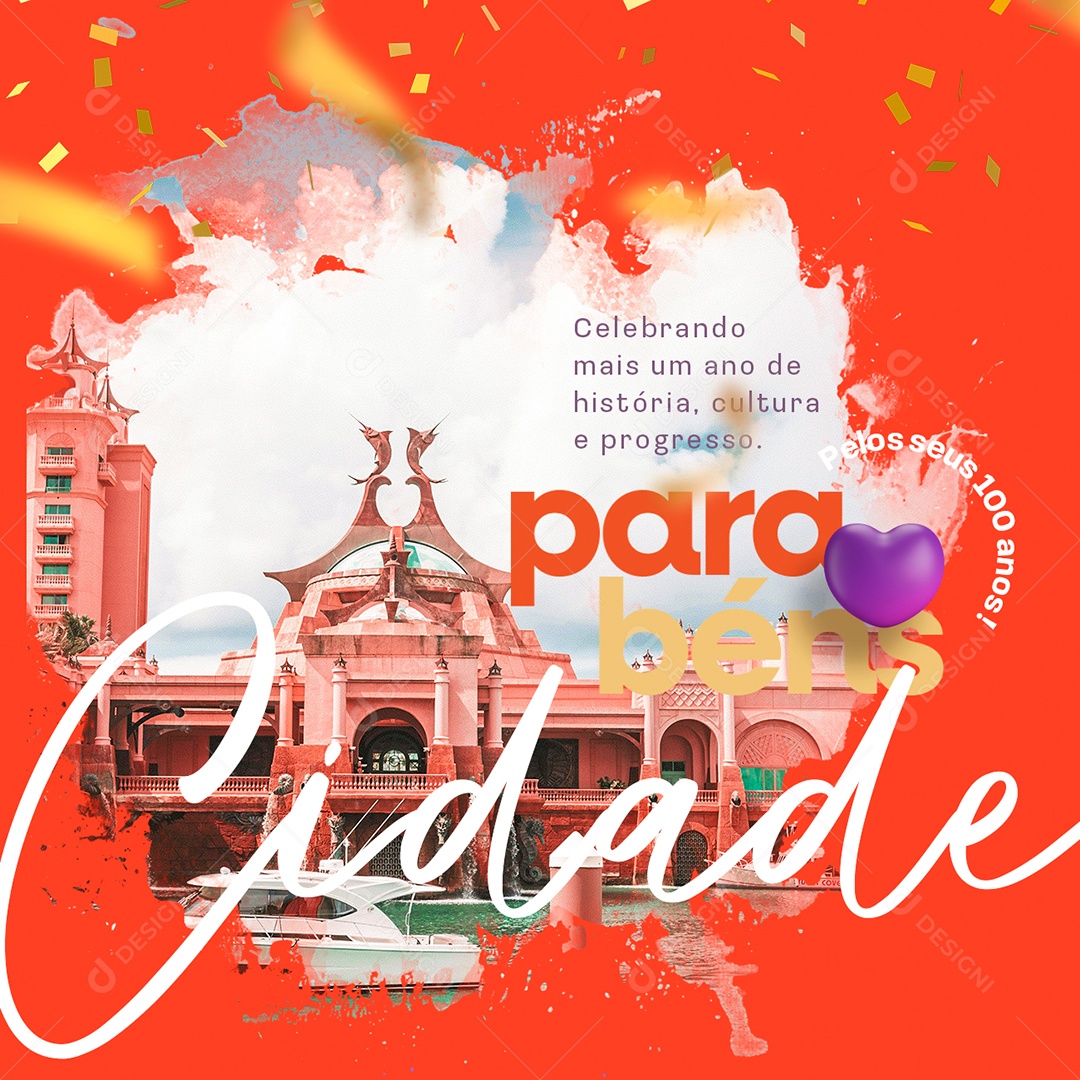 Aniversário Cidade Parabéns Social Media PSD Editável