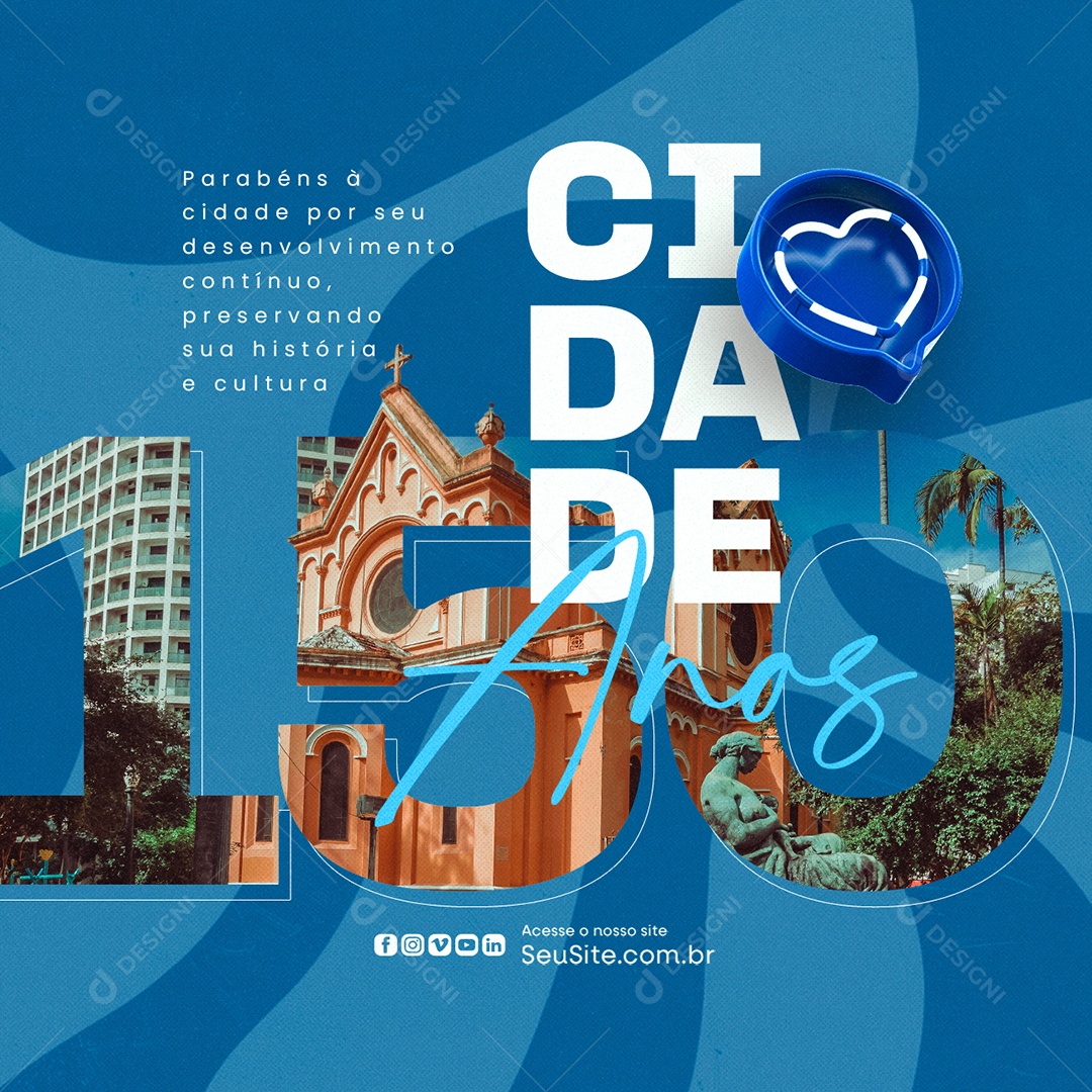 Cidade 150 Anos Social Media PSD Editável