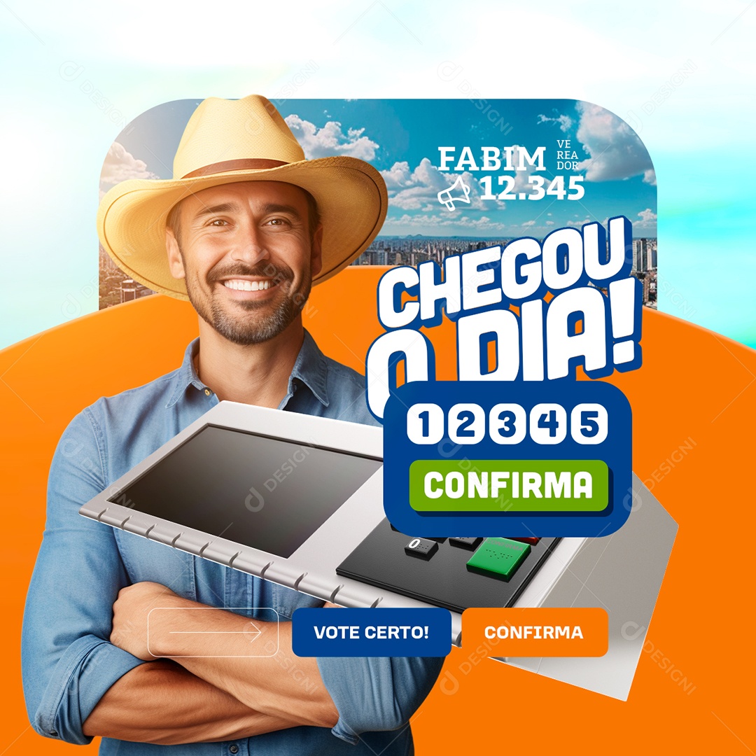 Política Chegou o Dia Social Media PSD Editável