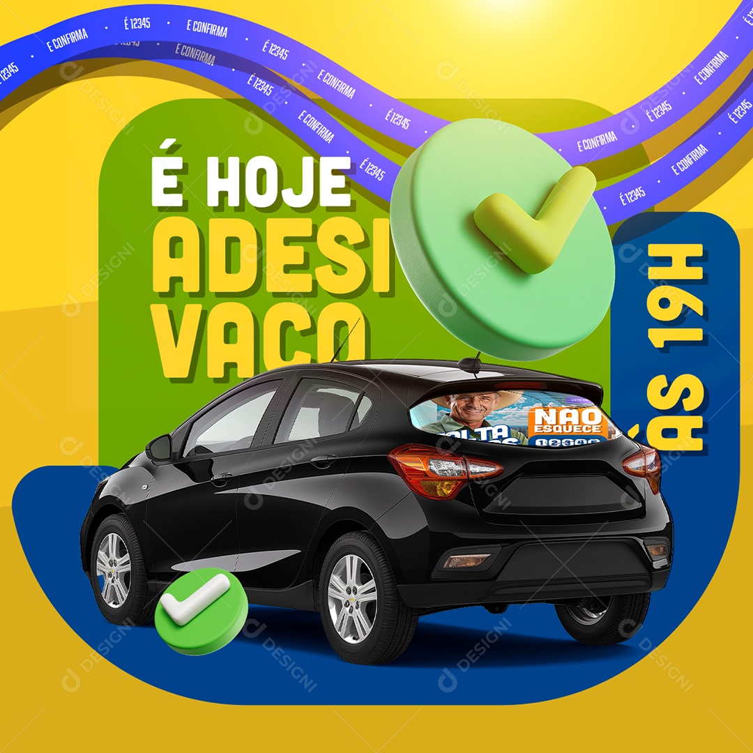 Política É Hoje Adesivaço Social Media PSD Editável