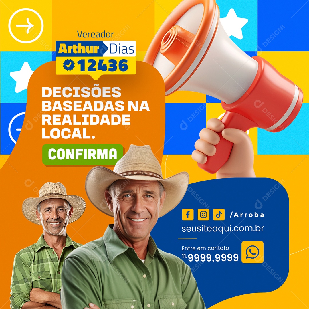 Política Vereador Arthur Dias Decisões Social Media PSD Editável