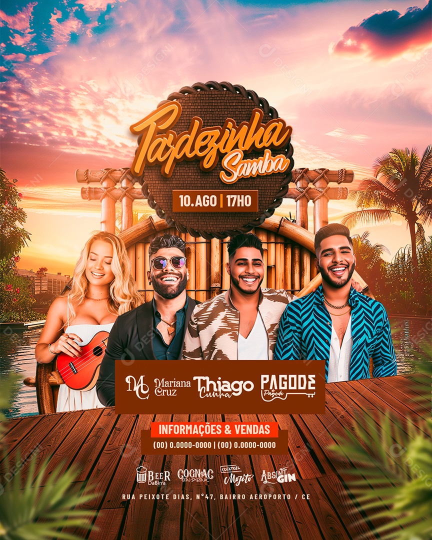 Flyer Tardezinha Samba Social Media PSD Editável