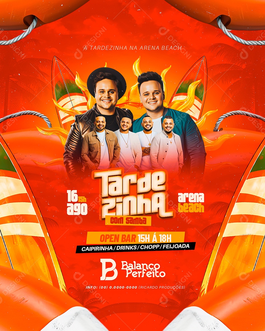 Flyer Tardezinha com Samba Social Media PSD Editável