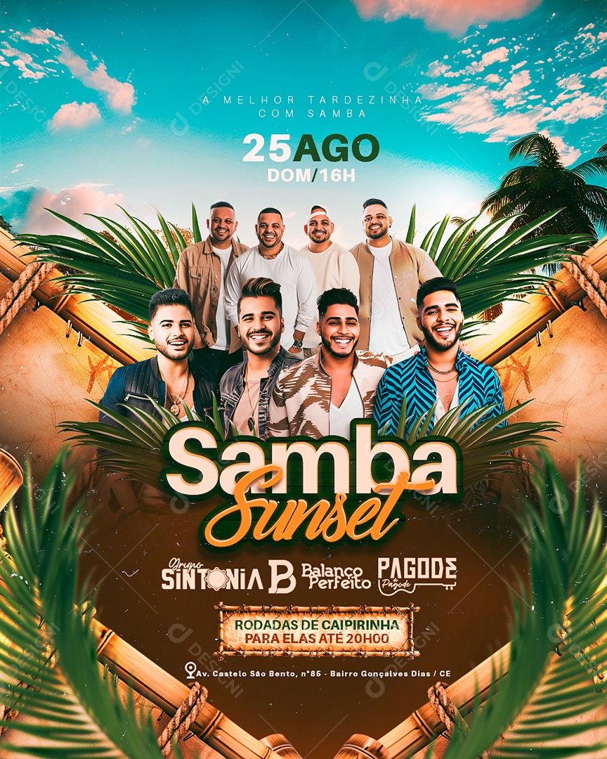 Flyer Samba Sunset Social Media PSD Editável