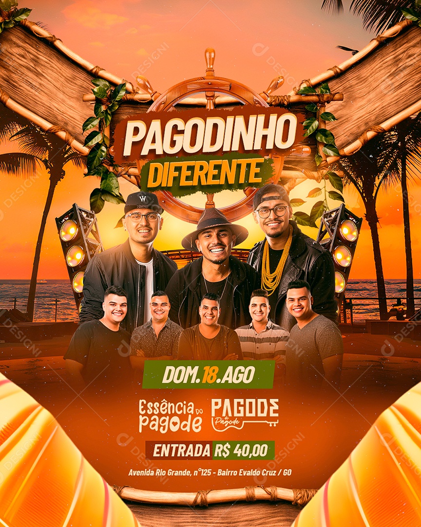 Flyer Pagodinho Diferente Social Media PSD Editável