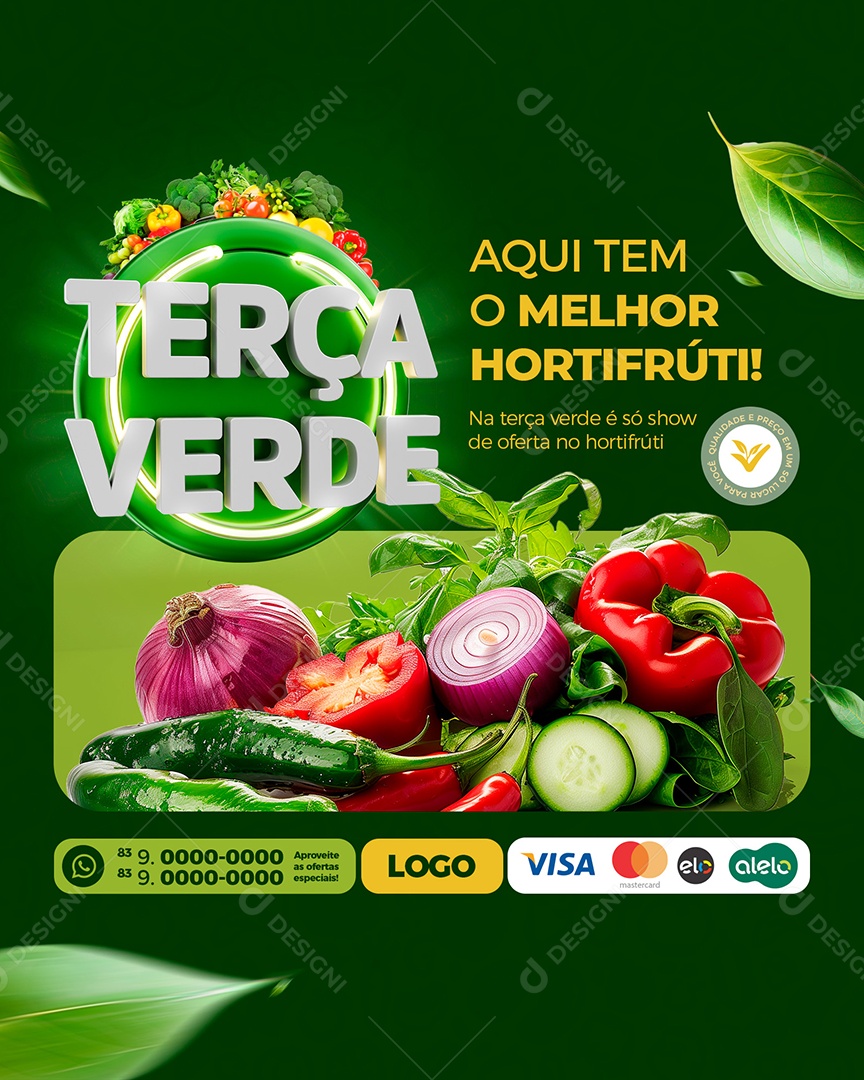 Story Terça Verde Hortifruti Social Media PSD Editável