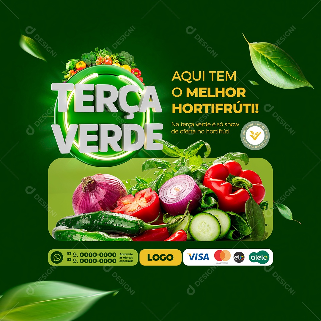 Terça Verde Hortifruti Social Media PSD Editável