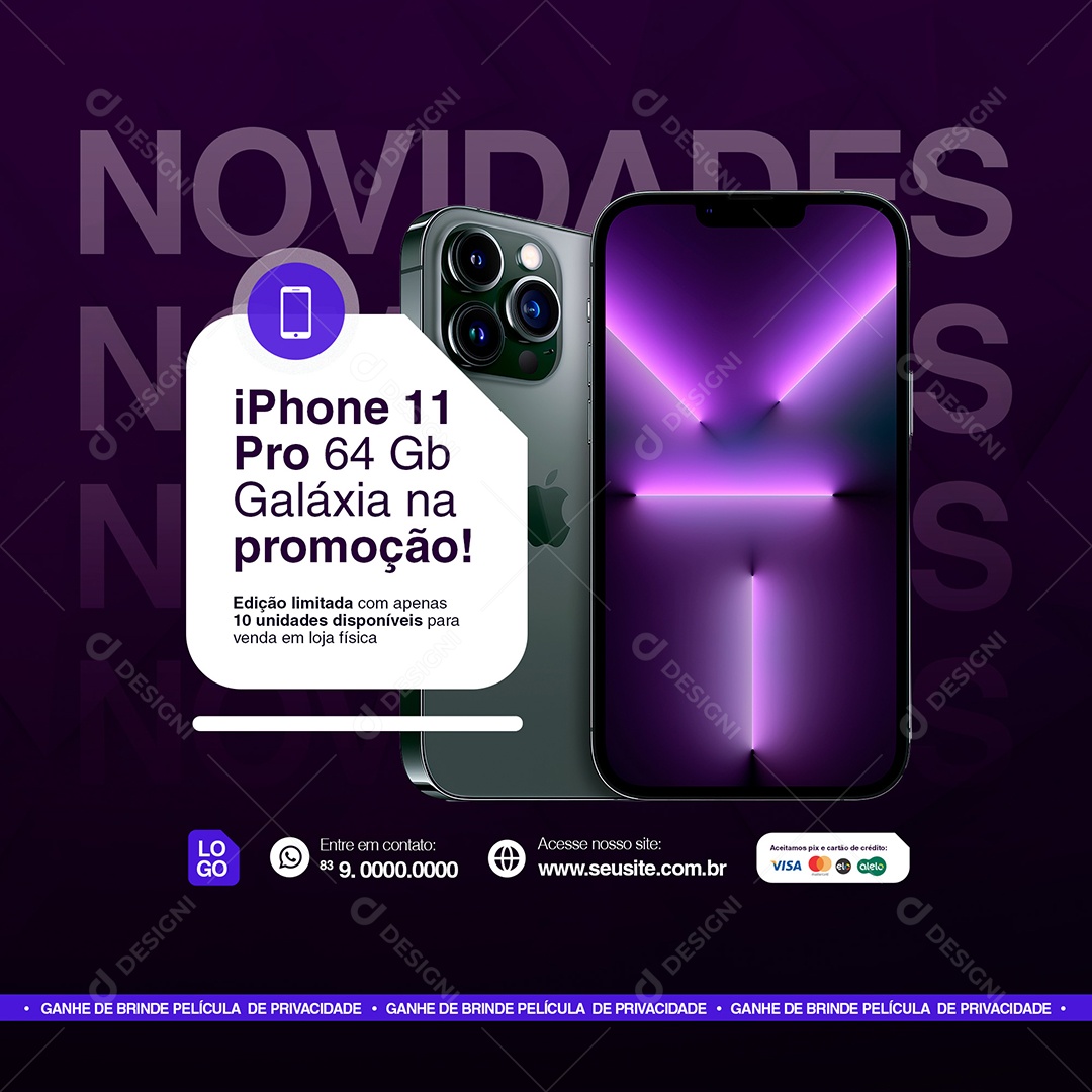 Assistência Técnica Promoção de iPhone Social Media PSD Editável