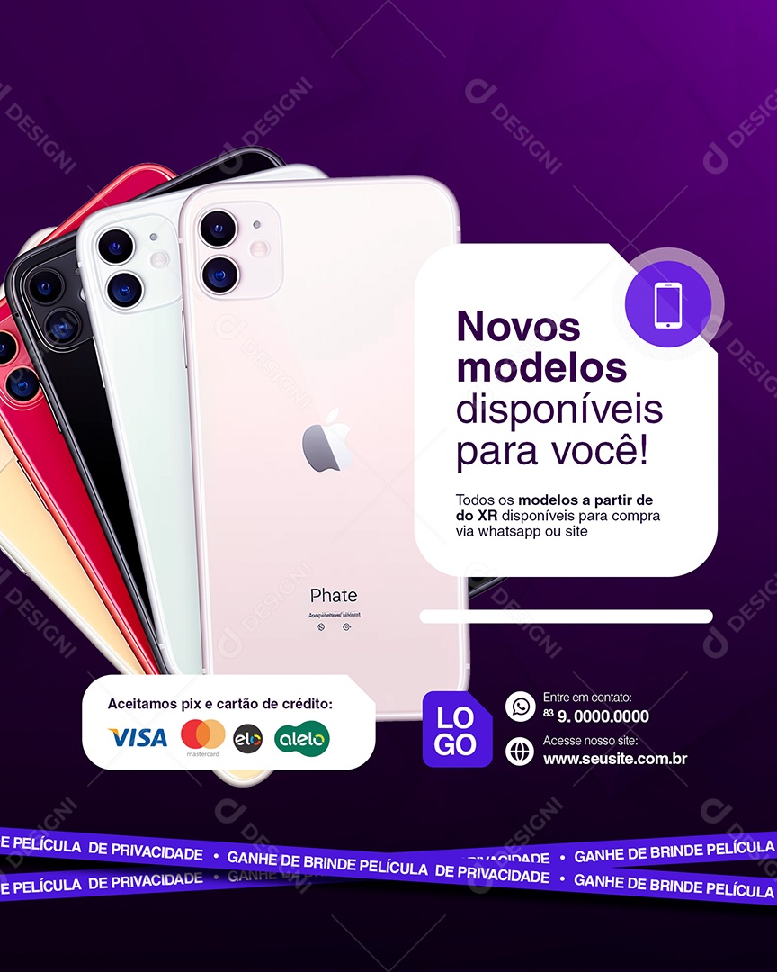 Story Assistência Técnica Novos Modelos Social Media PSD Editável