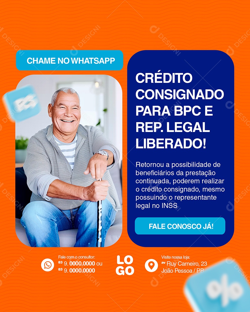 Story Crédito Consignado para BPC Social Media PSD Editável
