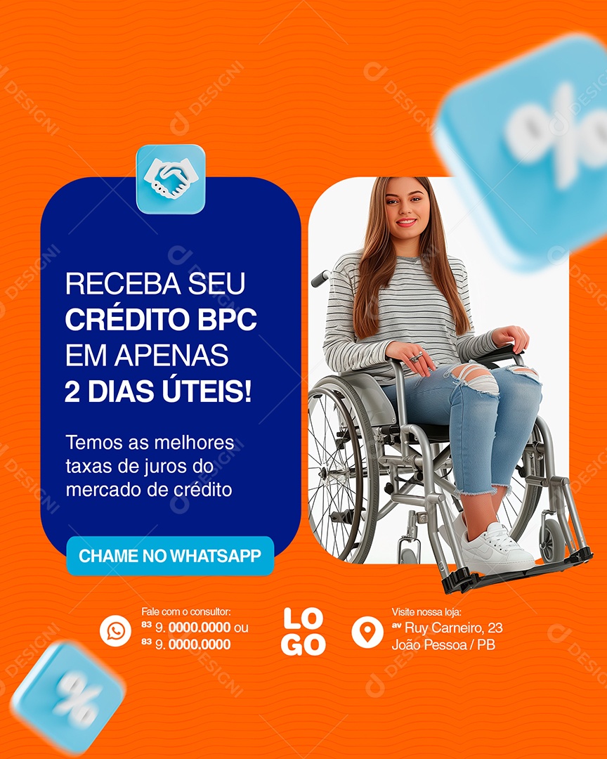 Story Receba seu Credito BPC em Apenas 3 dias Social Media PSD Editável