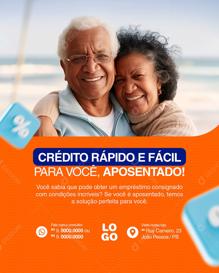 Story Crédito Rápido e Fácil Para você Aposentado Social Media PSD Editável