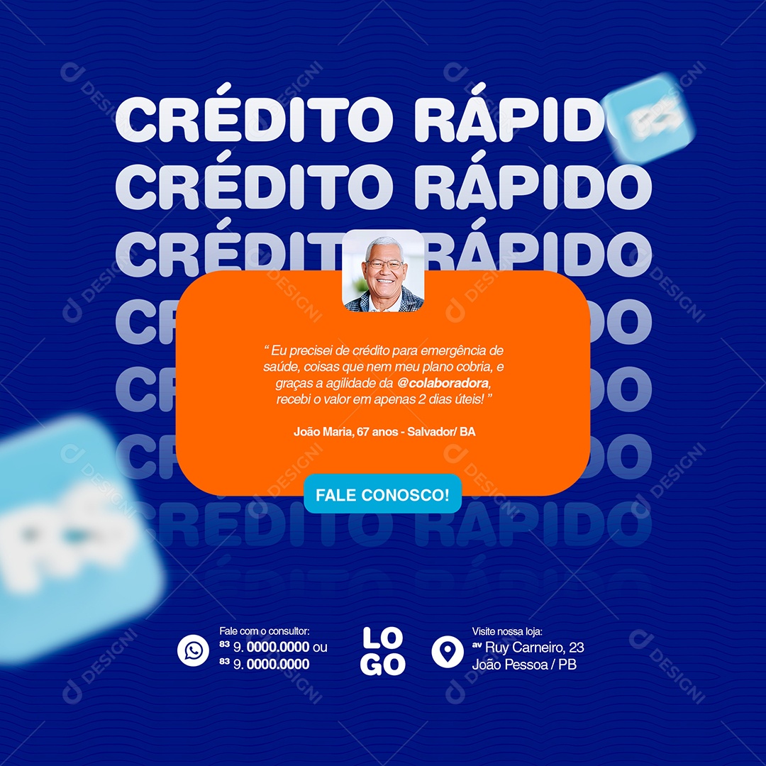 Story Rápido Depoimento de Ciente Social Media PSD Editável