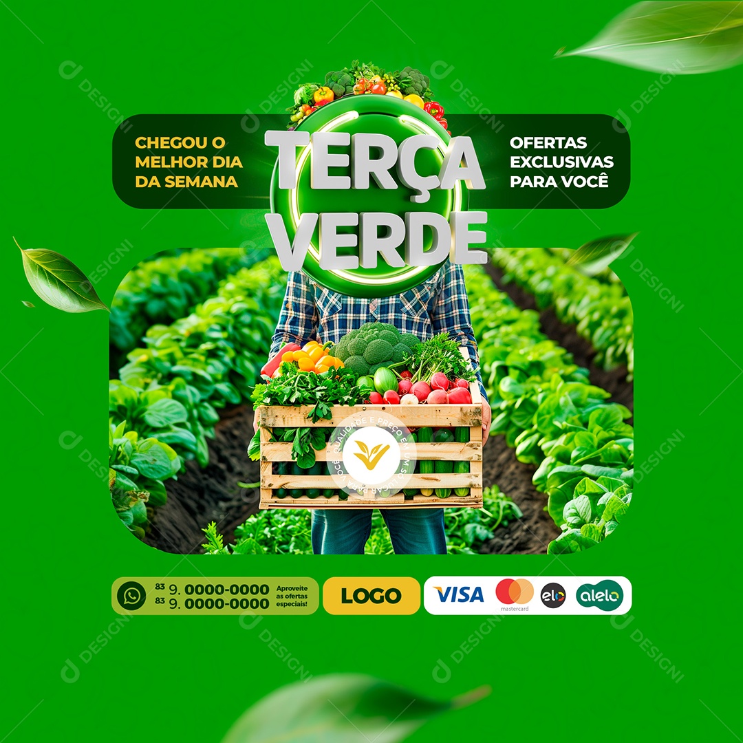 Terça Verde Hortifruti Social Media PSD Editável