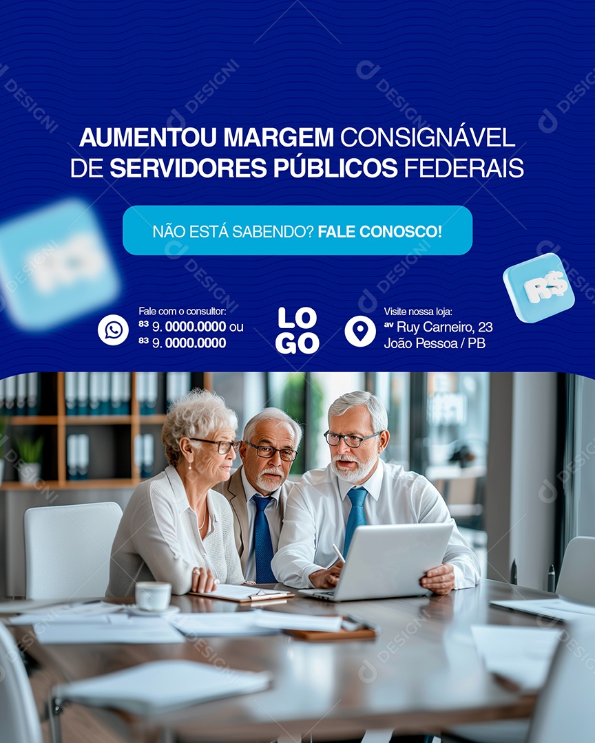 Story Empréstimo Consignado para Servidores Públicos Social Media PSD Editável