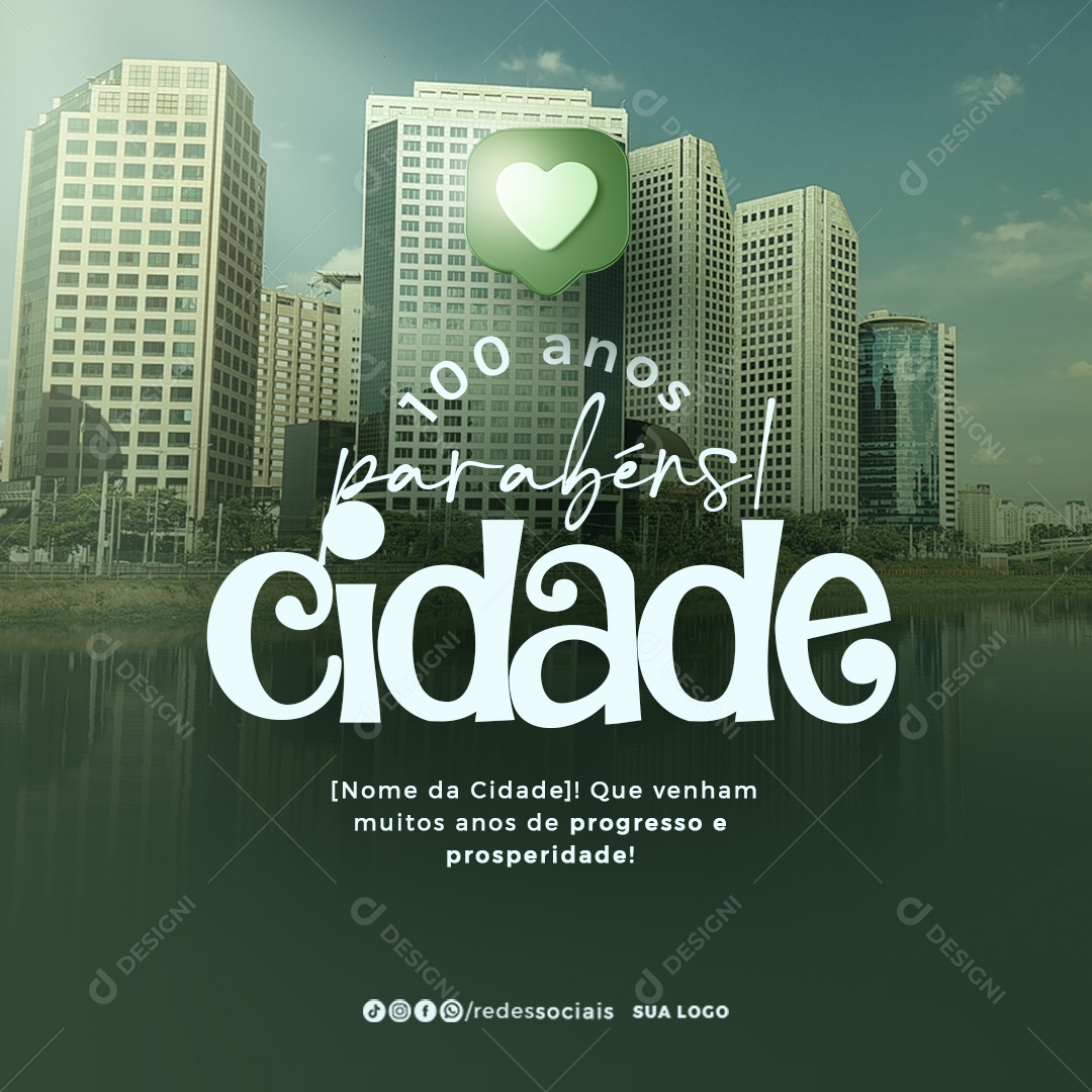 Parabéns 100 Anos Social Media PSD Editável