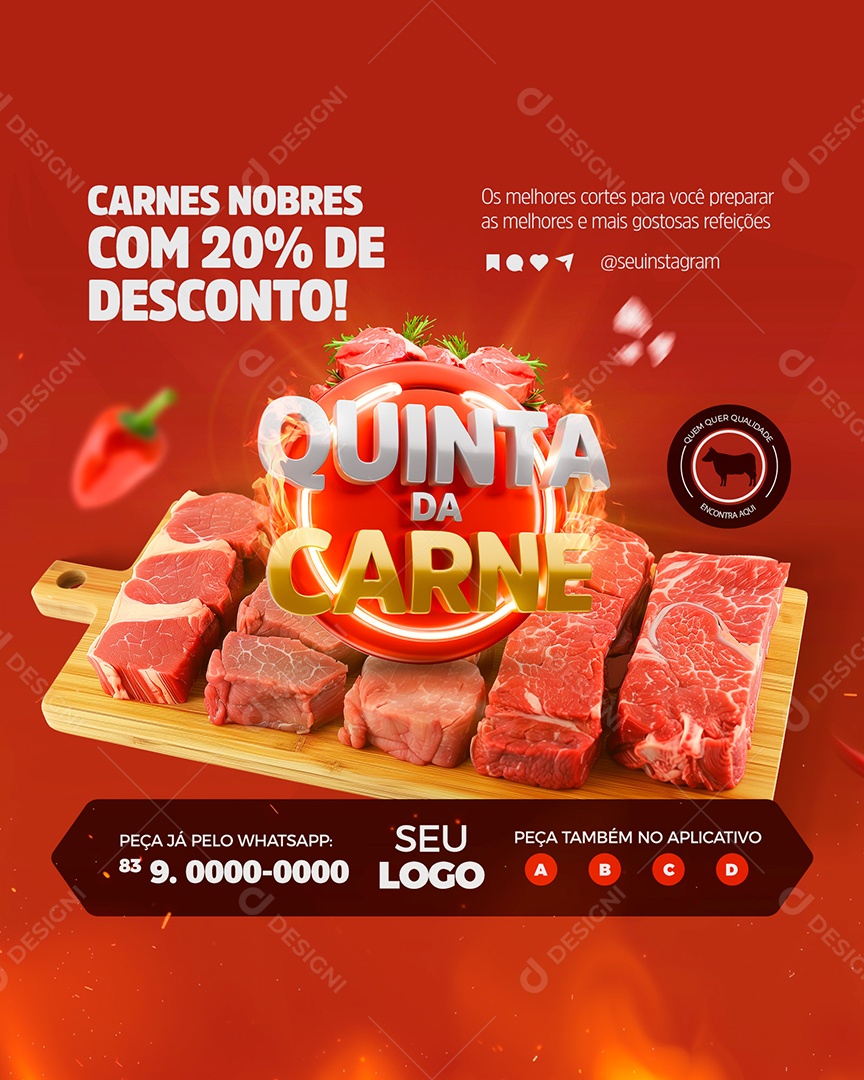 Story Quinta da Carne com 20% de Desconto Social Media PSD Editável