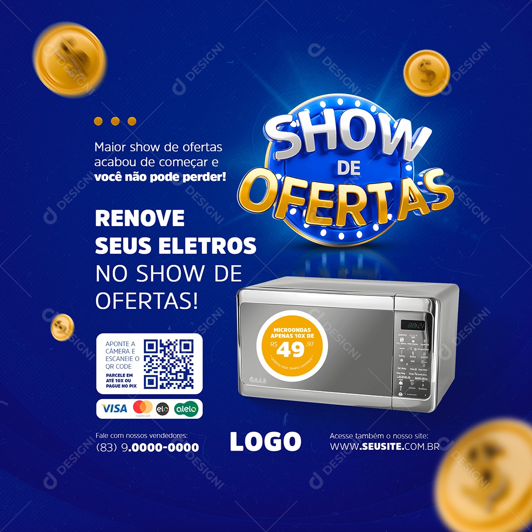 Show de Ofertas Renove Sues Produtos Social Media PSD Editável