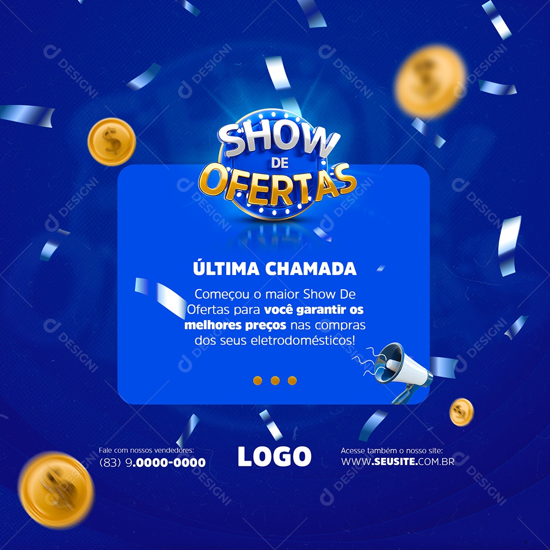 Feed Show de Ofertas Social Media PSD Editável