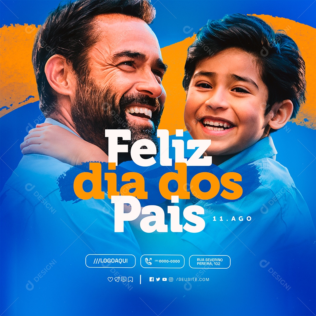 Social Media Feliz Dia Dos Pais 11 de Agosto PSD Editável