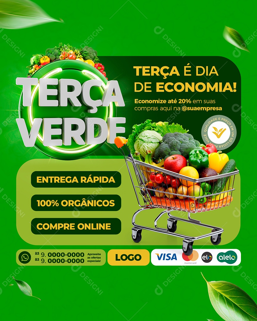 Story Terça Verde Hortifruti Social Media PSD Editável
