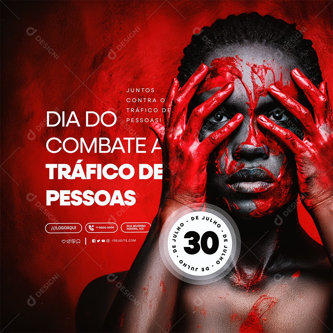 Dia Mundial de Combate ao Tráfico de Pessoas 30 de Julho Social Media PSD Editável