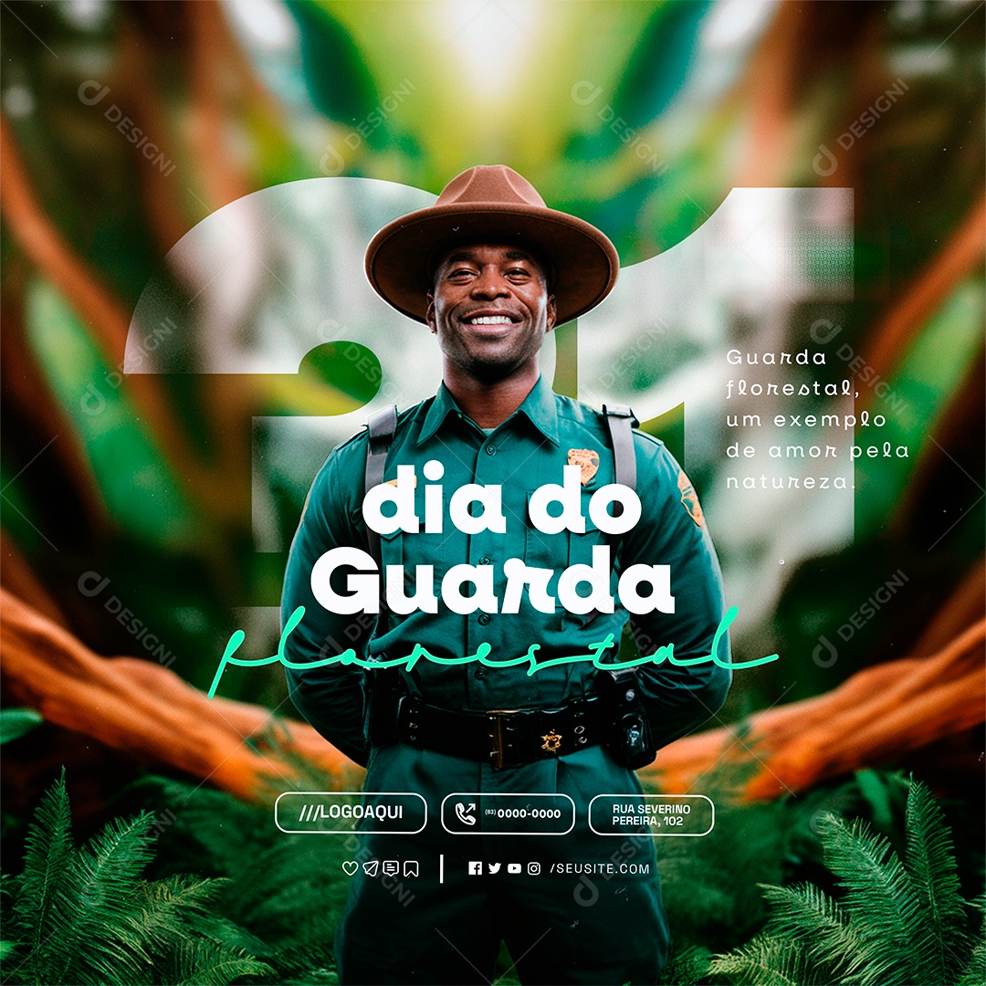 Dia do Guarda Florestal 31 de Julho Social Media PSD Editável