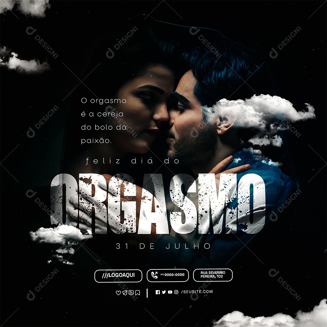 Feliz Dia do Orgasmo 31 de Julho Social Media PSD Editável