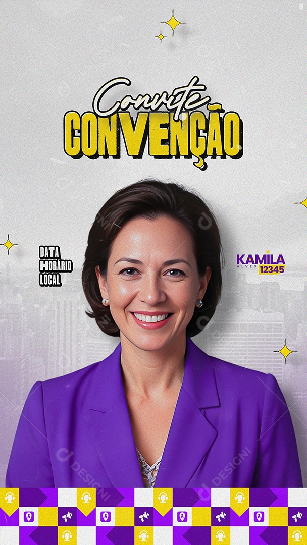 Story Convenção Campanha Eleitoral Prefeito Vereador Social Media Editável