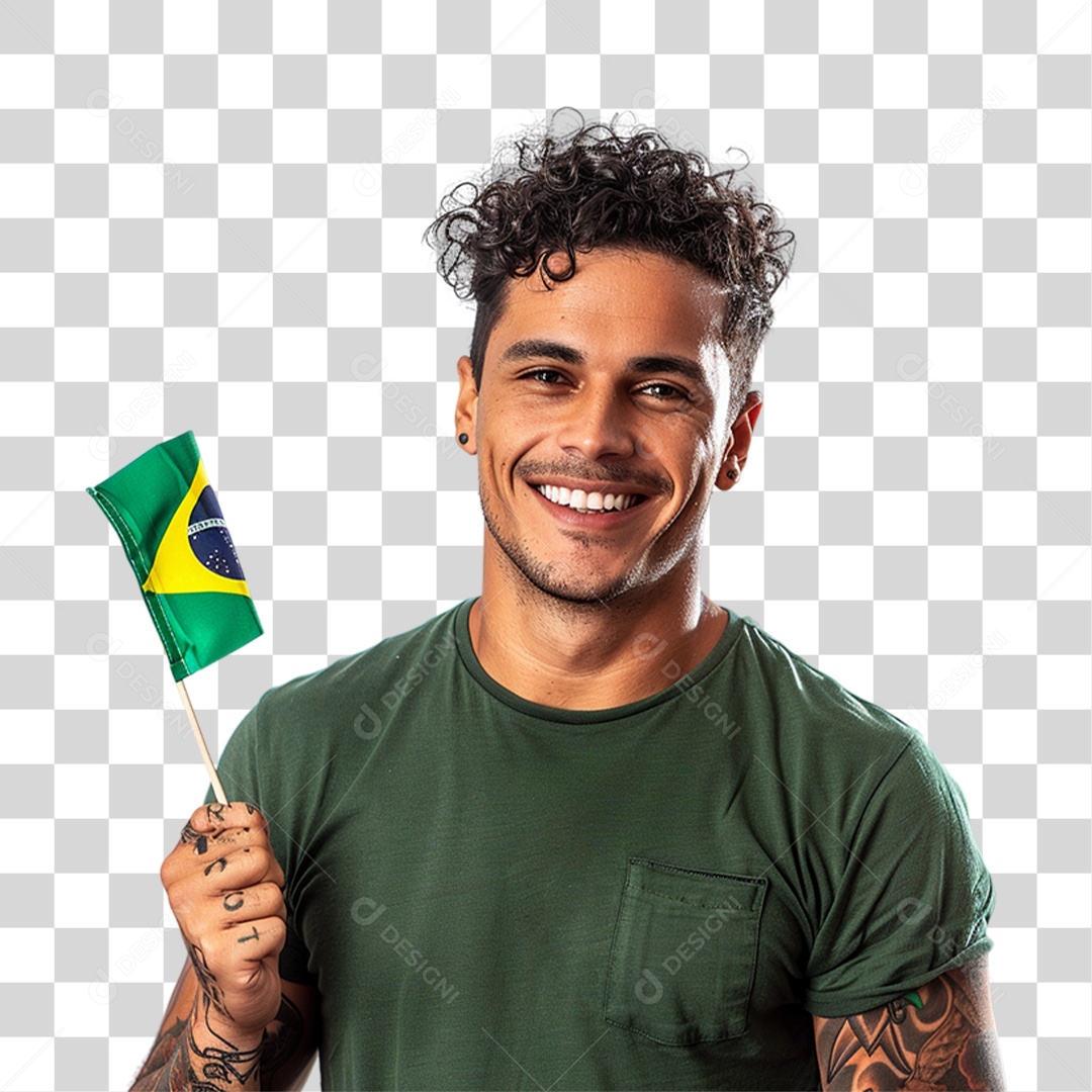 Homem Cores do Brasil Bandeira PNG Transparente
