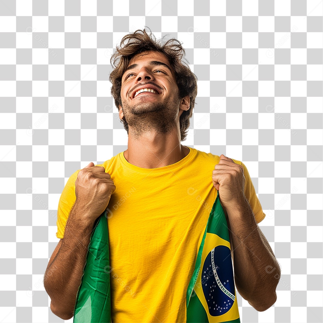 Homem Cores do Brasil Bandeira PNG Transparente