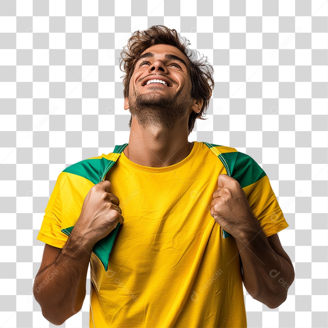 Homem Cores do Brasil Bandeira PNG Transparente
