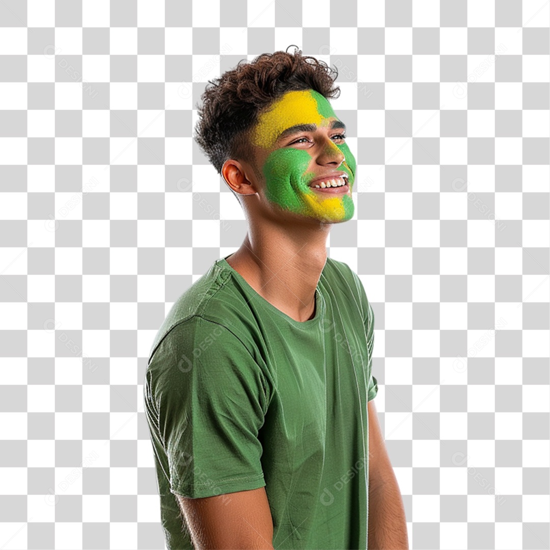 Homem Cores do Brasil Bandeira PNG Transparente