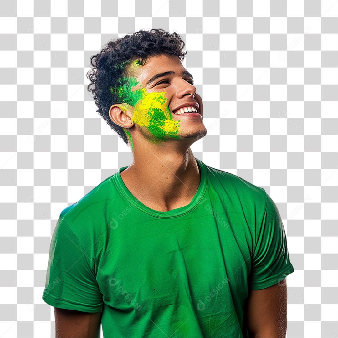 Homem Cores do Brasil Bandeira PNG Transparente