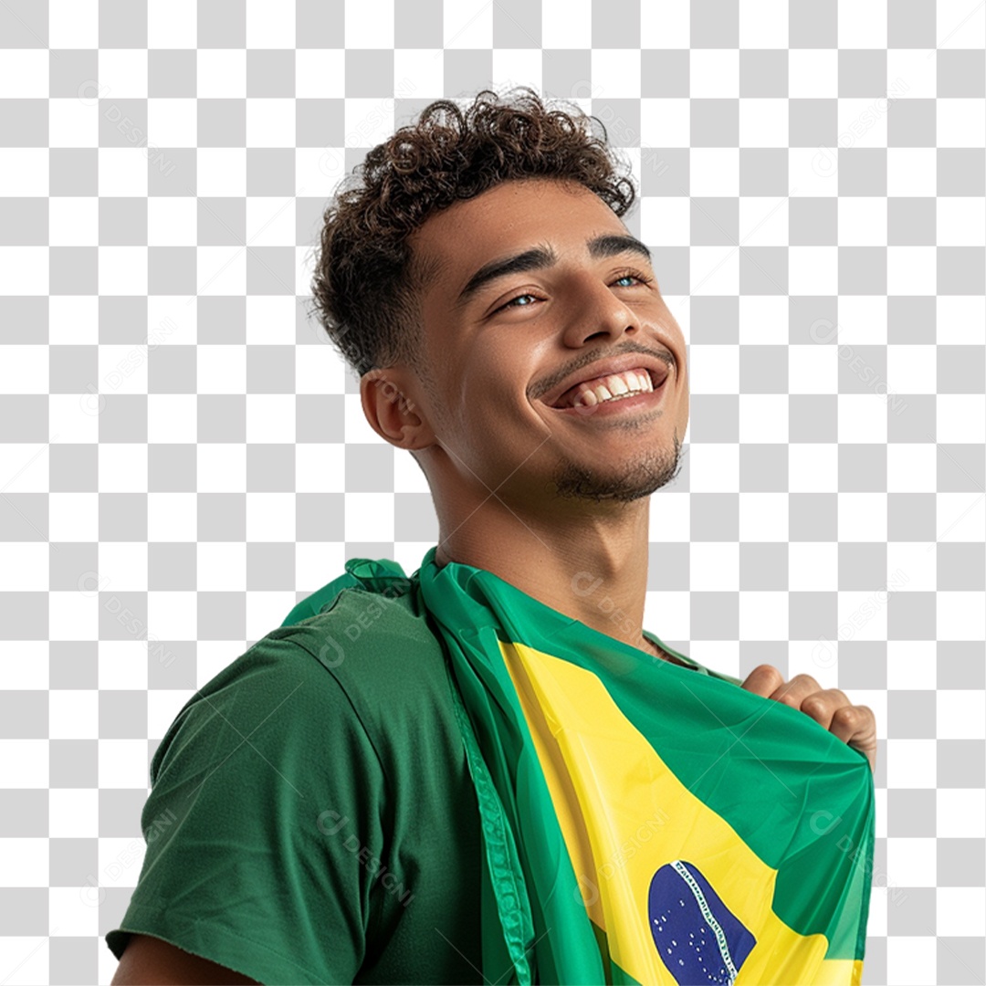 Homem Cores do Brasil Bandeira PNG Transparente