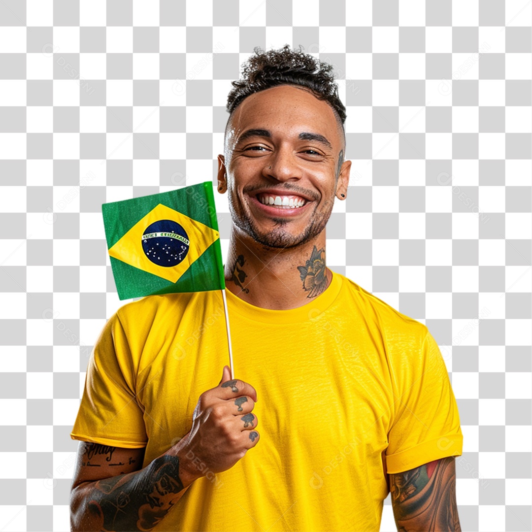 Homem Cores do Brasil Bandeira PNG Transparente